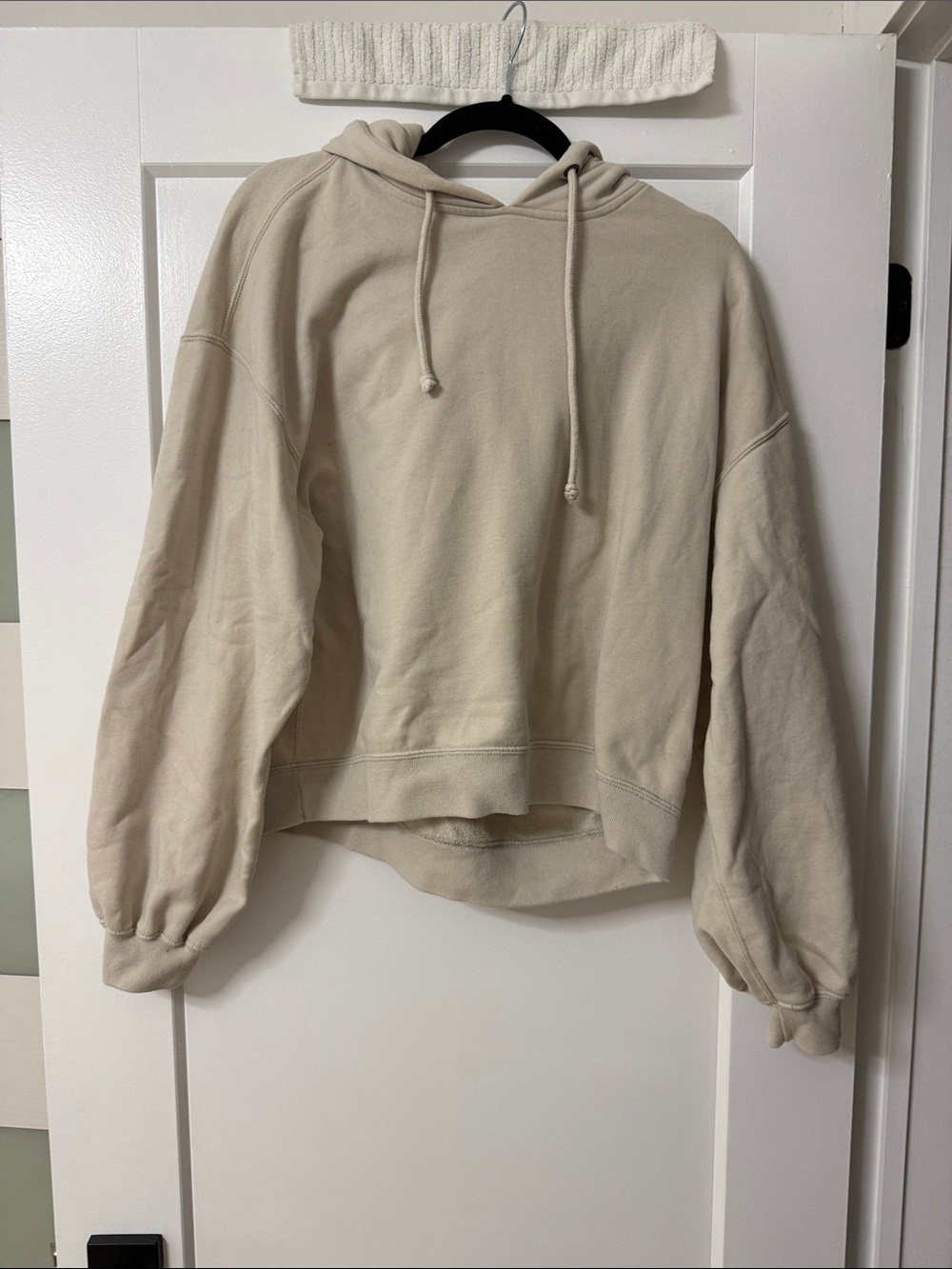 Abercrombie & Fitch Neutral Cream Drawstring Hoodie
